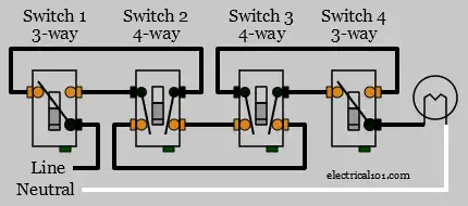 4-Way Light Switch Wiring Diagram 1