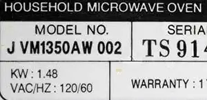 Built-in Microwave Label