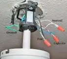 Ceiling fan switch wire makeup