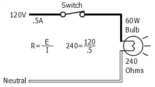 120 Volt 60 Watt Light Bulb Circuit