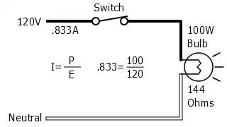 120 Volt 100 Watt Light Bulb Circuit